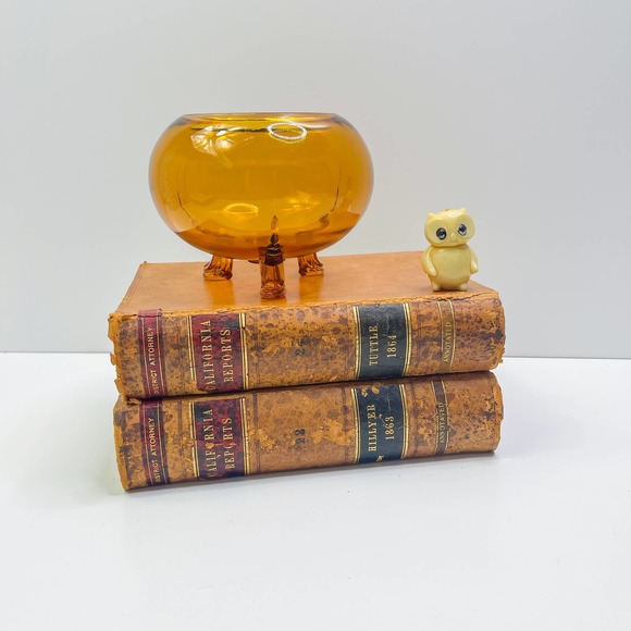 Vintage Viking #1007 Flora-Lite Flower Bowl Amber 1960s Visit - Picture 1 of 5